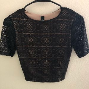 Windsor Sheer Lace Top in black